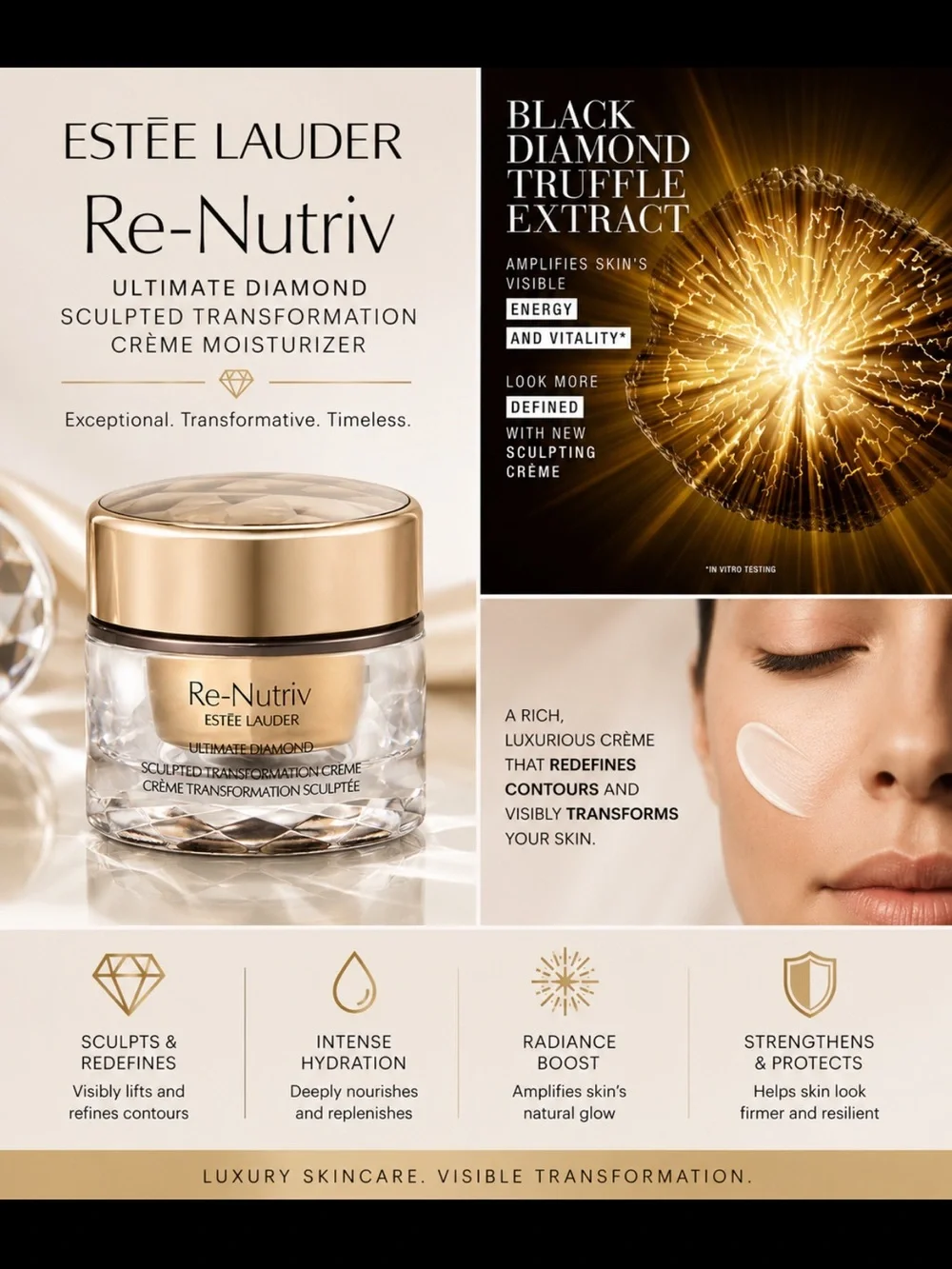 RE-NUTRIV Estée Lauder ULTIMATE DIAMOND SCULPTED TRANSFORMATION MOISTURIZER 15ml